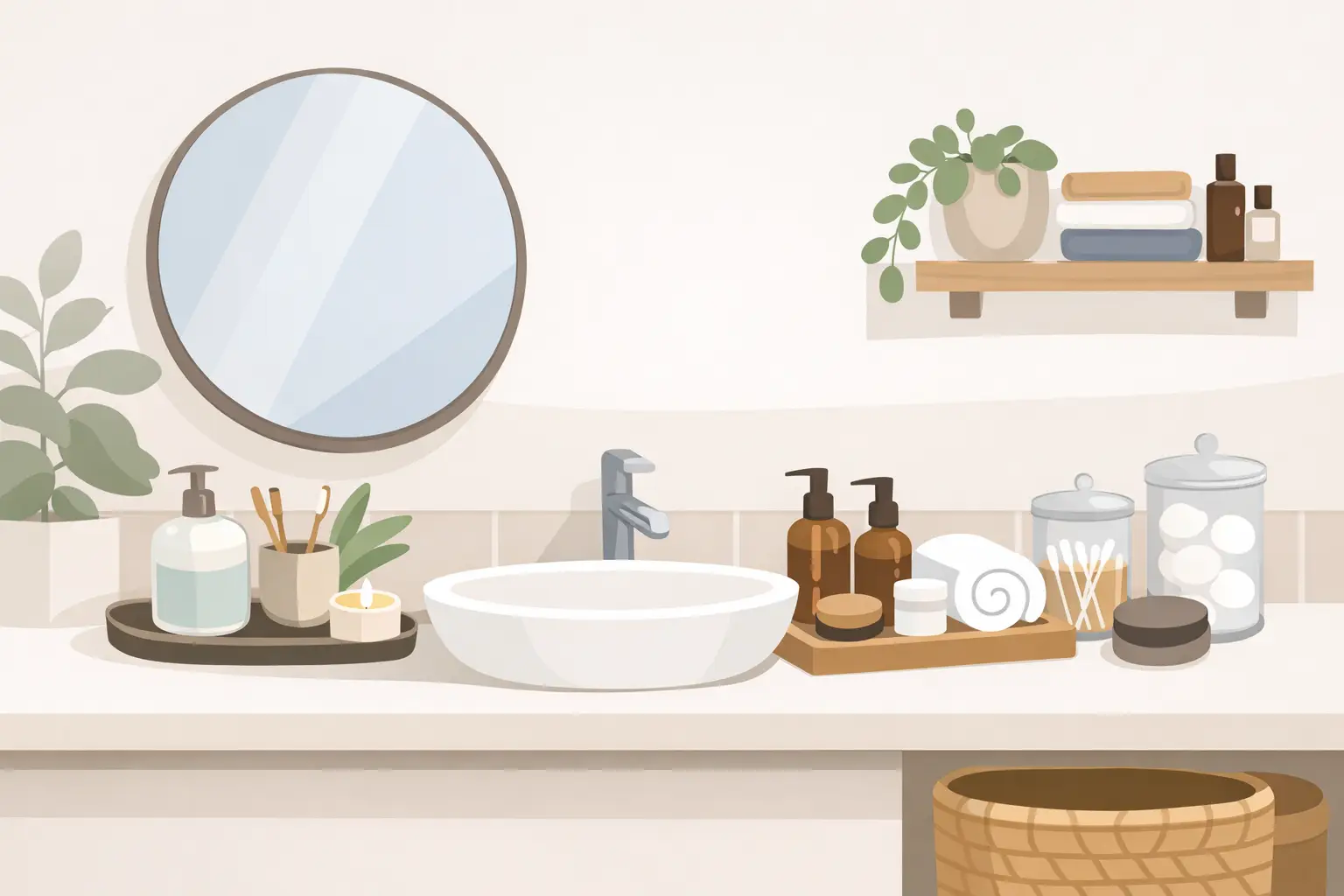 How to Organize Bathroom Countertops